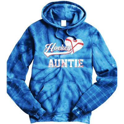 Family Hockey Player Funny Gift Hockey Auntie Cool Gift Tie Dye Hoodie