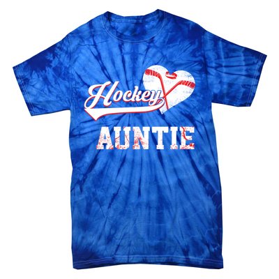 Family Hockey Player Funny Gift Hockey Auntie Cool Gift Tie-Dye T-Shirt