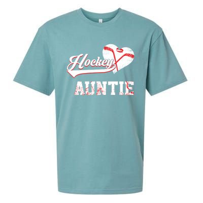 Family Hockey Player Funny Gift Hockey Auntie Cool Gift Sueded Cloud Jersey T-Shirt