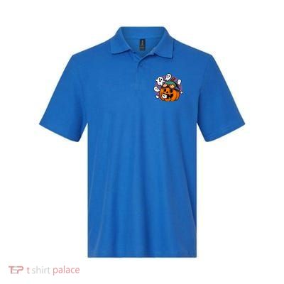 Funny Halloween Pumpkin Eating Ghost Gamer Meaningful Gift Polo