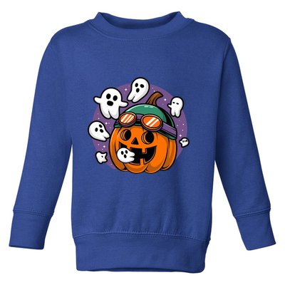 Funny Halloween Pumpkin Eating Ghost Gamer Meaningful Gift Toddler Sweatshirt
