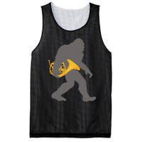 Funny Horn Player Bigfoot Musician With French Horn Mesh Reversible Basketball Jersey Tank