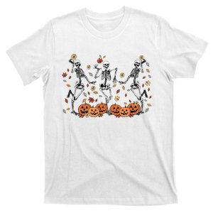 Funny Halloween Pumpkin Dancing Skeleton Costume T-Shirt