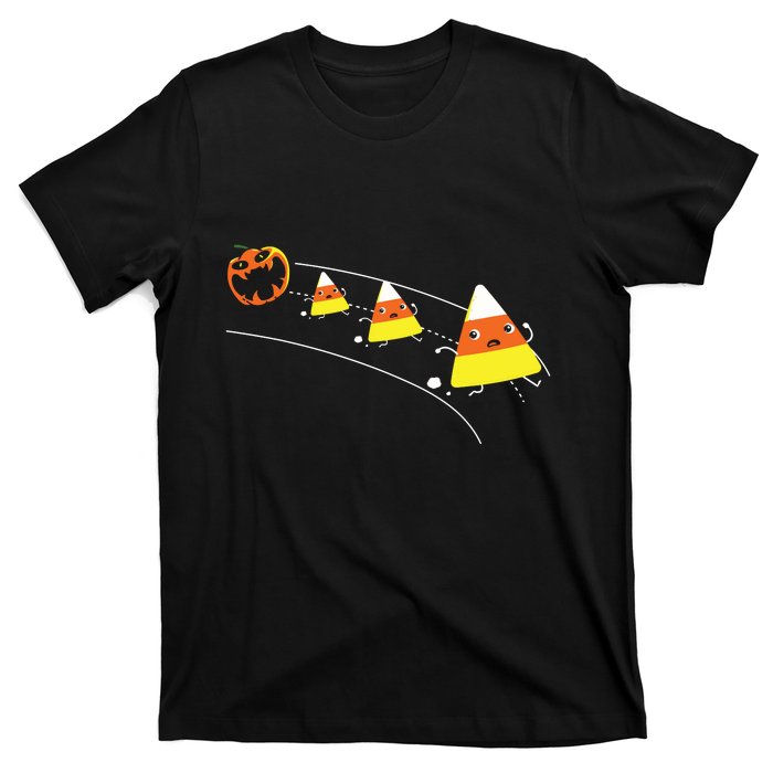 Funny Halloween Pumpkin Eating Candy Corn T-Shirt