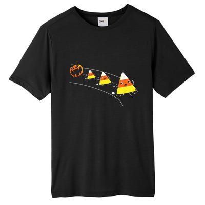 Funny Halloween Pumpkin Eating Candy Corn Tall Fusion ChromaSoft Performance T-Shirt