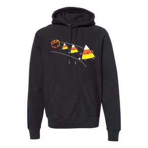 Funny Halloween Pumpkin Eating Candy Corn Premium Hoodie