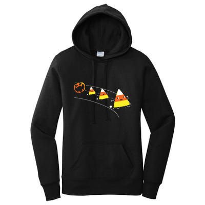 Funny Halloween Pumpkin Eating Candy Corn Women's Pullover Hoodie