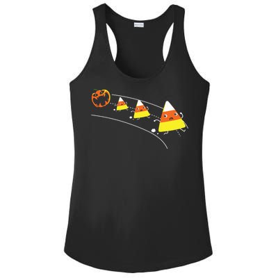 Funny Halloween Pumpkin Eating Candy Corn Ladies PosiCharge Competitor Racerback Tank