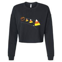 Funny Halloween Pumpkin Eating Candy Corn Cropped Pullover Crew