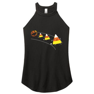 Funny Halloween Pumpkin Eating Candy Corn Women's Perfect Tri Rocker Tank