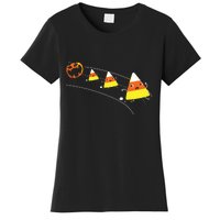 Funny Halloween Pumpkin Eating Candy Corn Women's T-Shirt