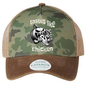 Funny Halloween Pumpkin Eating Ghost Tastes Like Chicken Legacy Tie Dye Trucker Hat