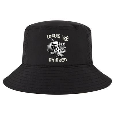 Funny Halloween Pumpkin Eating Ghost Tastes Like Chicken Cool Comfort Performance Bucket Hat