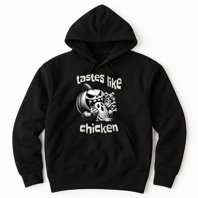 Funny Halloween Pumpkin Eating Ghost Tastes Like Chicken Hoodie