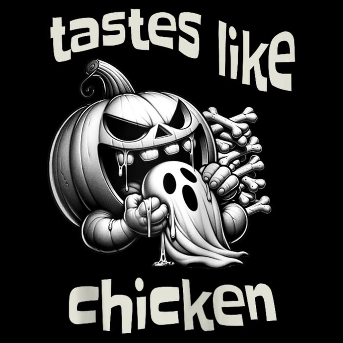 Funny Halloween Pumpkin Eating Ghost Tastes Like Chicken 16 in Basic Backpack