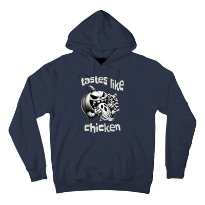 Funny Halloween Pumpkin Eating Ghost Tastes Like Chicken Hoodie