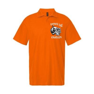 Funny Halloween Pumpkin Eating Ghost Tastes Like Chicken Softstyle Adult Sport Polo