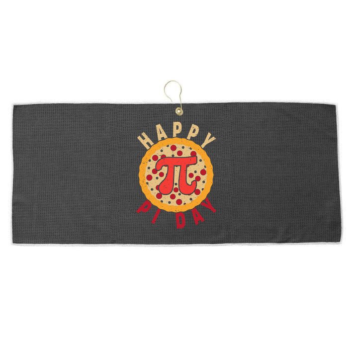 Funny Happy Pi Day Pizza Pie Large Microfiber Waffle Golf Towel