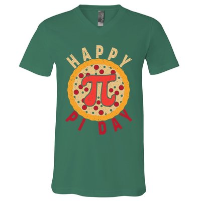 Funny Happy Pi Day Pizza Pie V-Neck T-Shirt