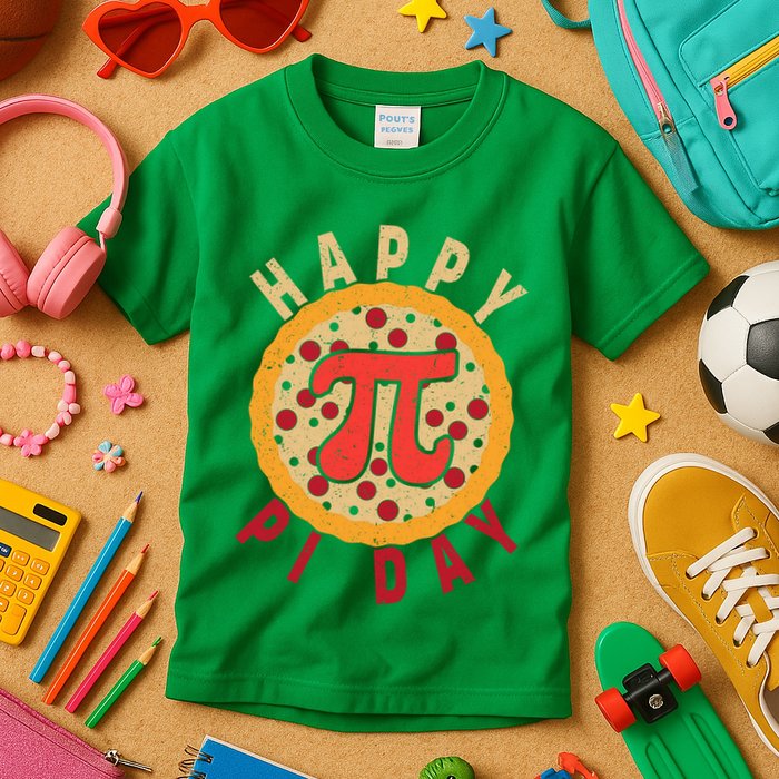 Funny Happy Pi Day Pizza Pie Kids T-Shirt