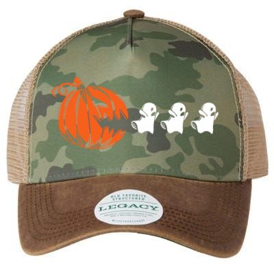 Funny Halloween Pumpkin Eating Ghost Gamer Legacy Tie Dye Trucker Hat