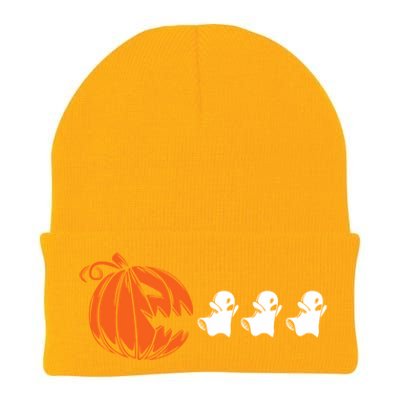 Funny Halloween Pumpkin Eating Ghost Gamer Knit Cap Winter Beanie