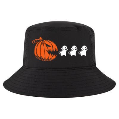 Funny Halloween Pumpkin Eating Ghost Gamer Cool Comfort Performance Bucket Hat