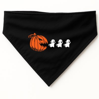 Funny Halloween Pumpkin Eating Ghost Gamer USA-Made Doggie Bandana