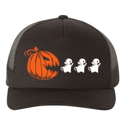 Funny Halloween Pumpkin Eating Ghost Gamer Yupoong Adult 5-Panel Trucker Hat