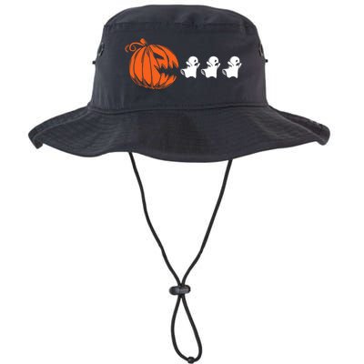 Funny Halloween Pumpkin Eating Ghost Gamer Legacy Cool Fit Booney Bucket Hat