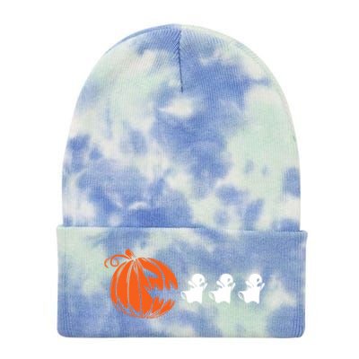 Funny Halloween Pumpkin Eating Ghost Gamer Tie Dye 12in Knit Beanie