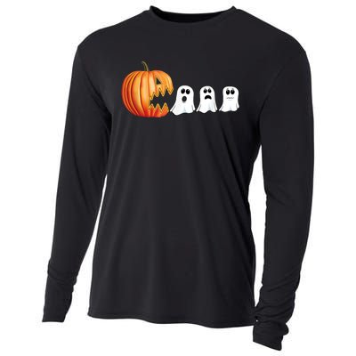 Funny Halloween Pumpkin Ghosts Jack O Lantern Cooling Performance Long Sleeve Crew