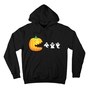 Funny Halloween Pumpkin Eating Ghost Gamer Kids Hoodie