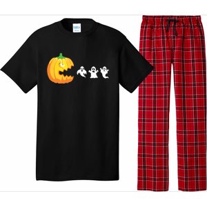 Funny Halloween Pumpkin Eating Ghost Gamer Kids Pajama Set