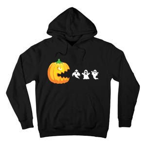 Funny Halloween Pumpkin Eating Ghost Gamer Kids Tall Hoodie