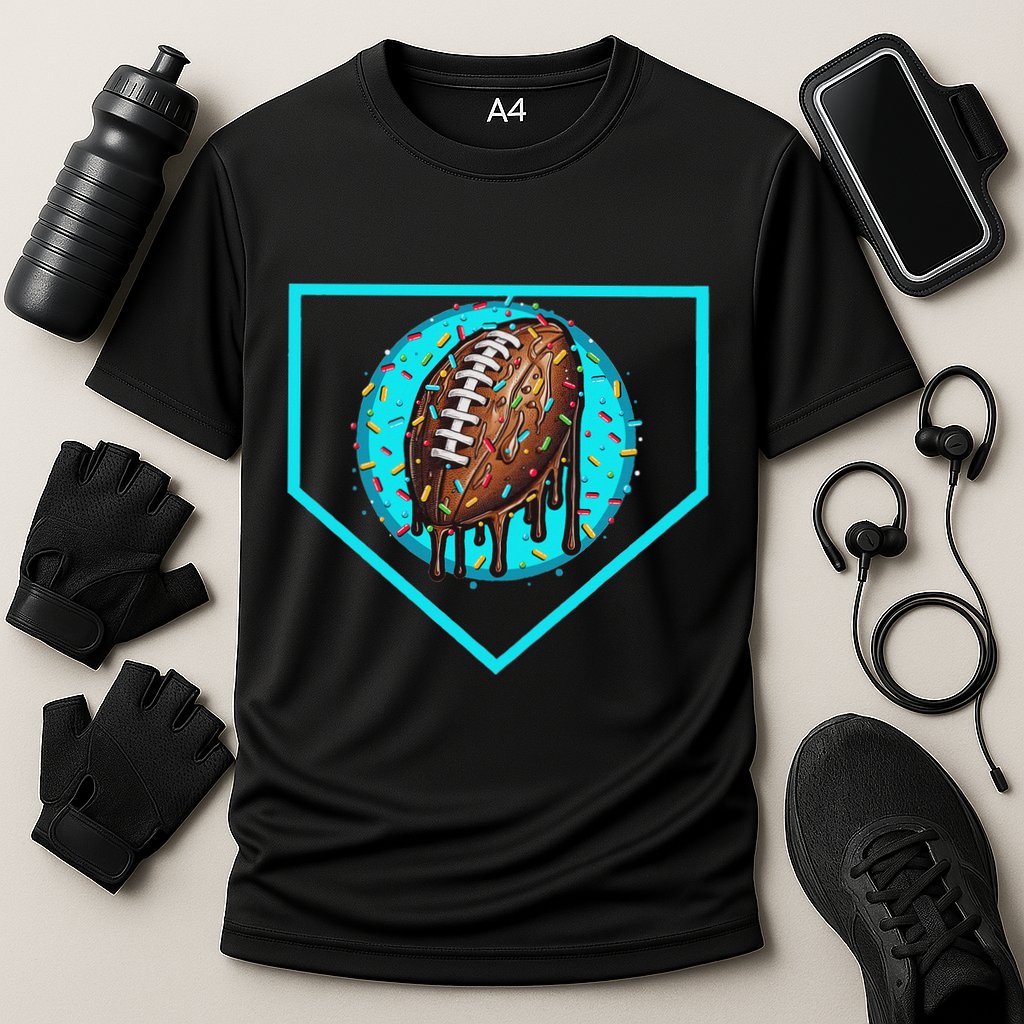 Football Home Plate Drip Ice Cream Football Cooling Performance Crew T-Shirt