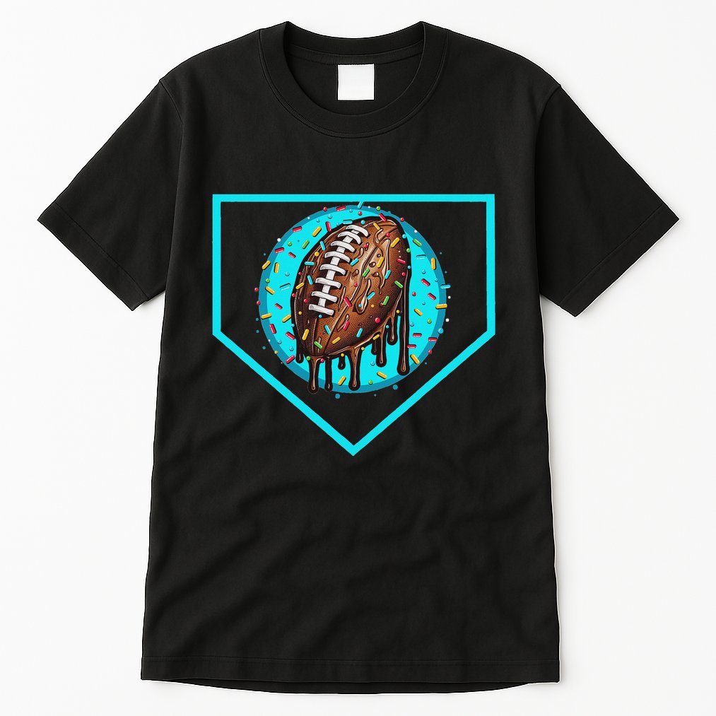 Football Home Plate Drip Ice Cream Football Tall T-Shirt