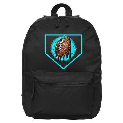 Football Home Plate Drip Ice Cream Football 16 in Basic Backpack