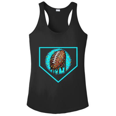 Football Home Plate Drip Ice Cream Football Ladies PosiCharge Competitor Racerback Tank