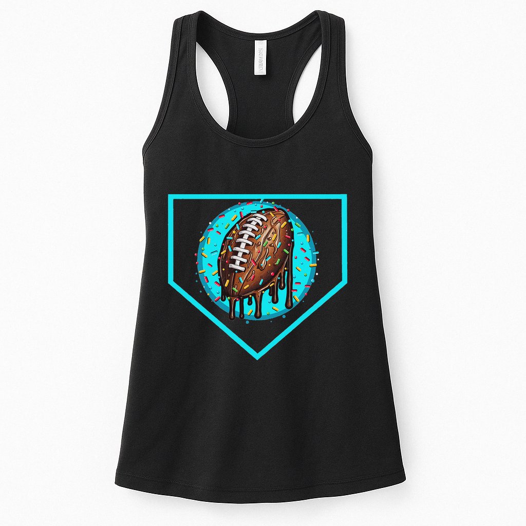 Football Home Plate Drip Ice Cream Football Womens Tank Top