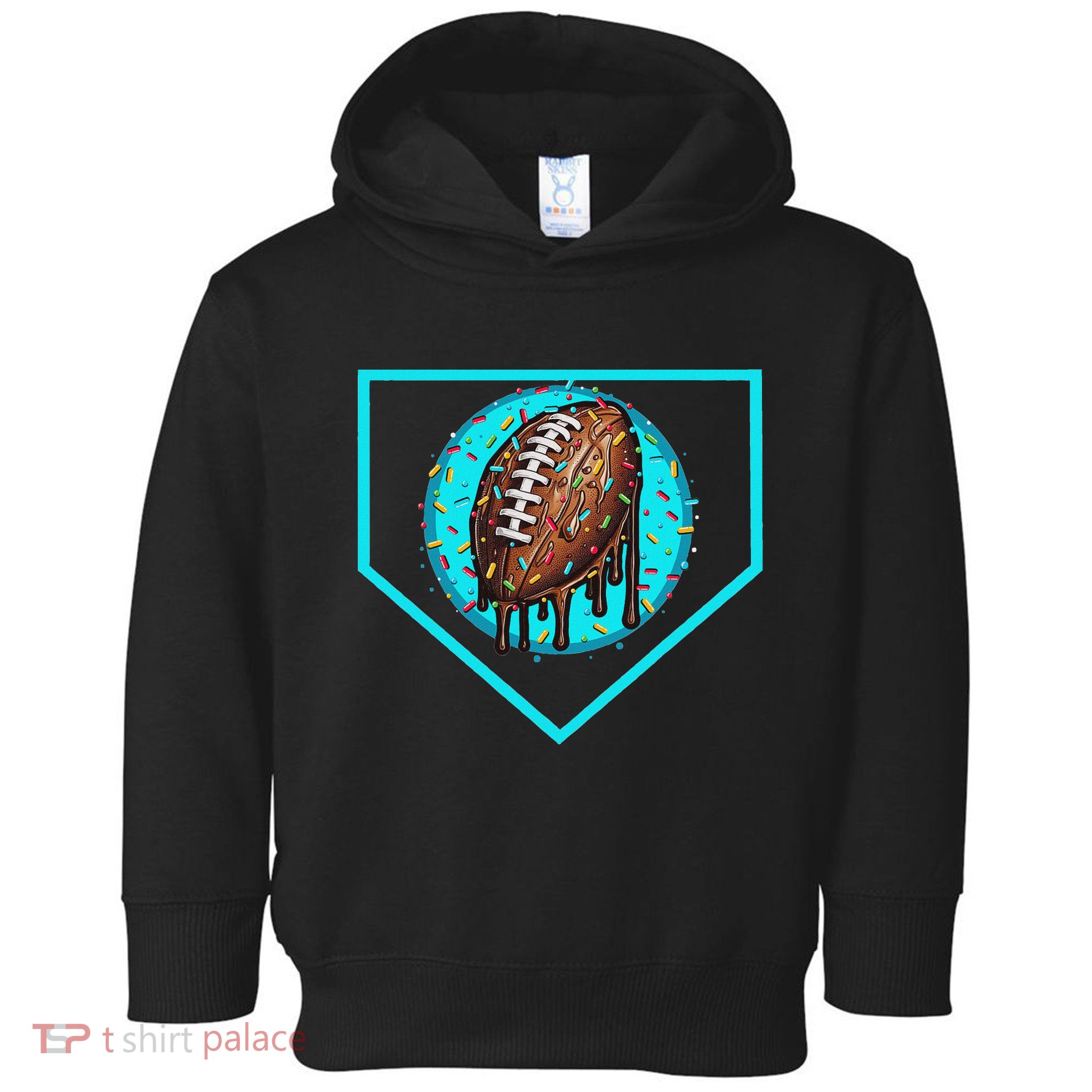 Football Home Plate Drip Ice Cream Football Toddler Hoodie