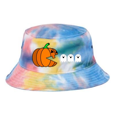 Funny Halloween Pumpkin Eating Ghost Gamer Tie Dye Newport Bucket Hat