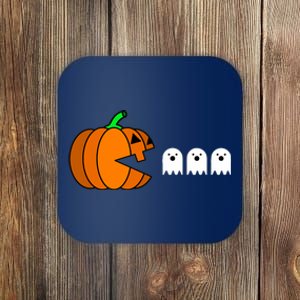 Funny Halloween Pumpkin Eating Ghost Gamer Coaster