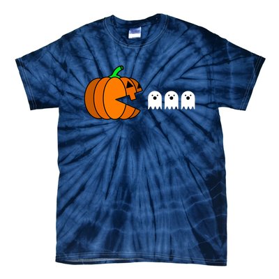 Funny Halloween Pumpkin Eating Ghost Gamer Tie-Dye T-Shirt