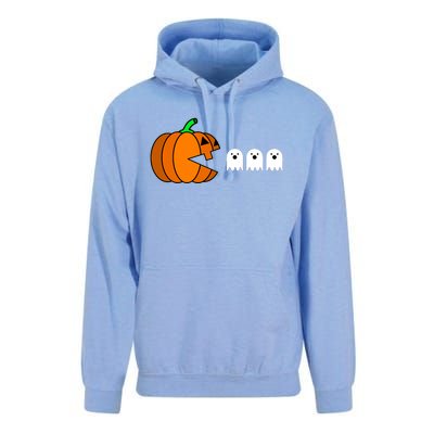 Funny Halloween Pumpkin Eating Ghost Gamer Unisex Surf Hoodie