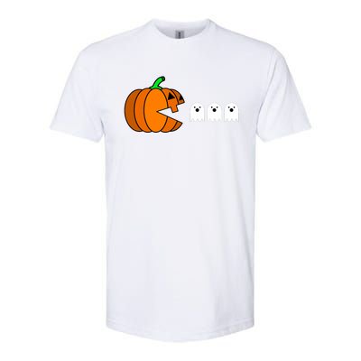 Funny Halloween Pumpkin Eating Ghost Gamer Softstyle CVC T-Shirt