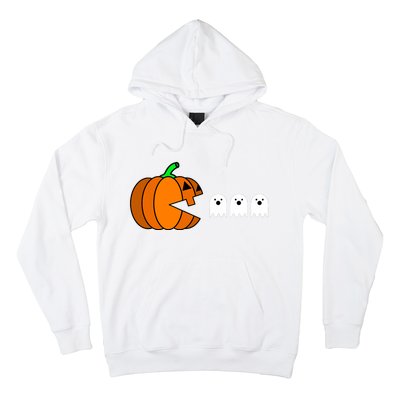 Funny Halloween Pumpkin Eating Ghost Gamer Hoodie