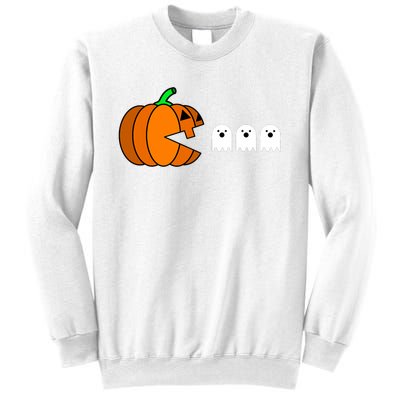 Funny Halloween Pumpkin Eating Ghost Gamer Sweatshirt