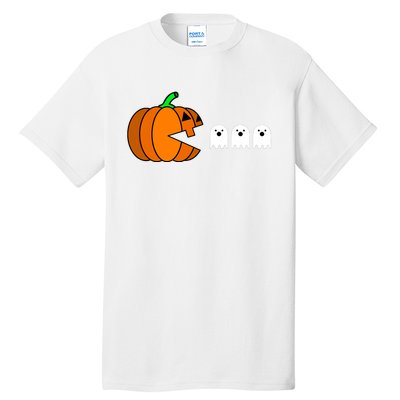 Funny Halloween Pumpkin Eating Ghost Gamer Tall T-Shirt