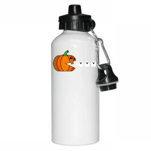 Funny Halloween Pumpkin Eating Ghost Gamer Aluminum Water Bottle